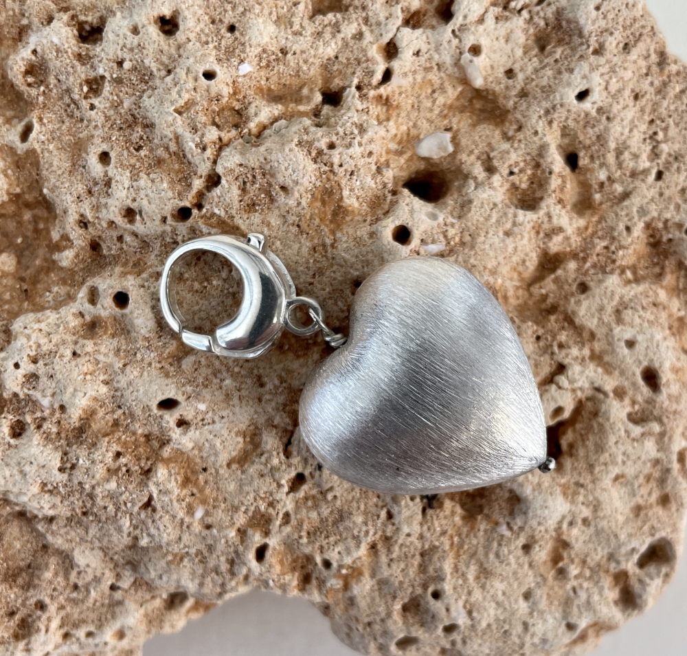 Silber-Herz mit Karabinerhaken